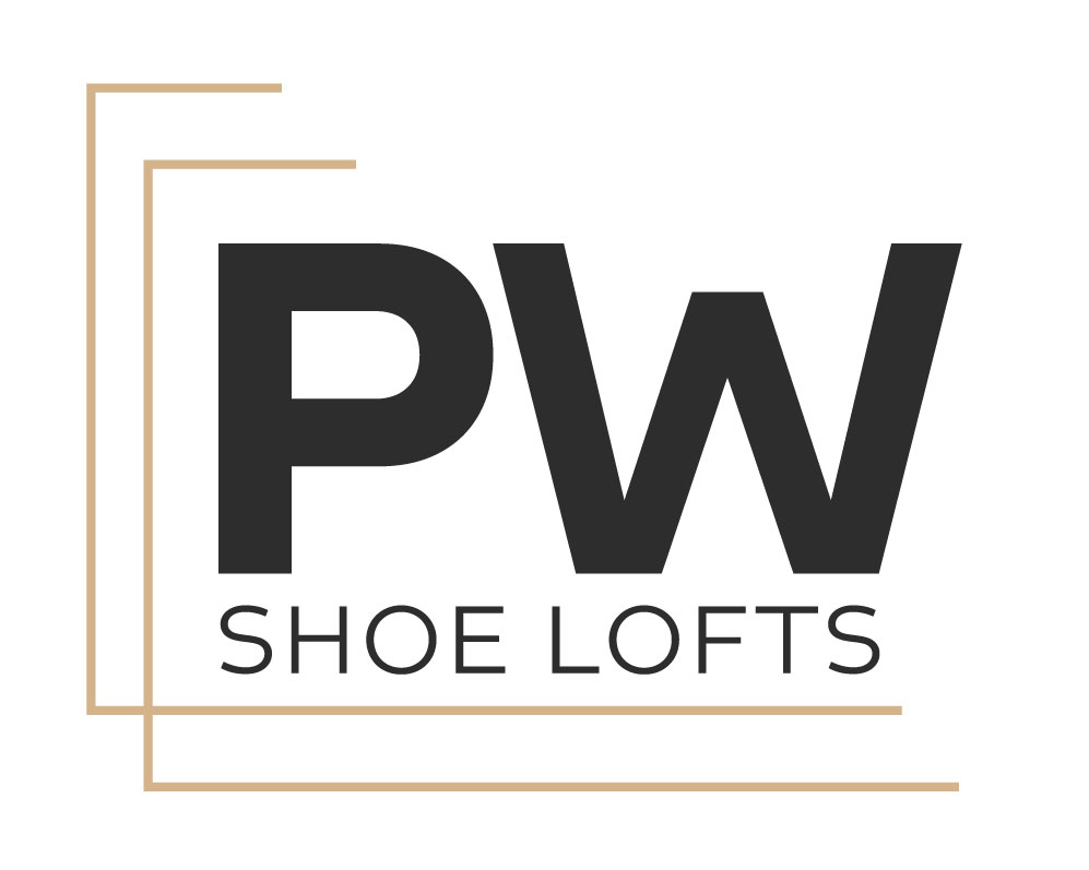 A logo for a shoe lofts company with the letters PW.